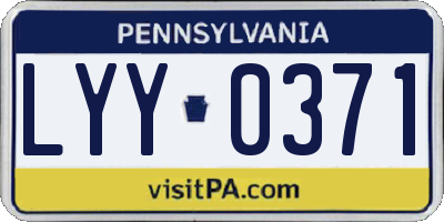 PA license plate LYY0371