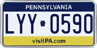 PA license plate LYY0590