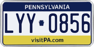 PA license plate LYY0856