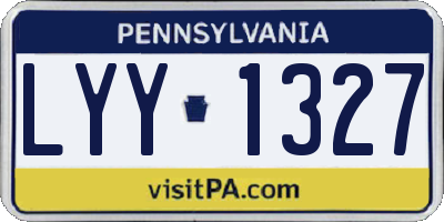 PA license plate LYY1327