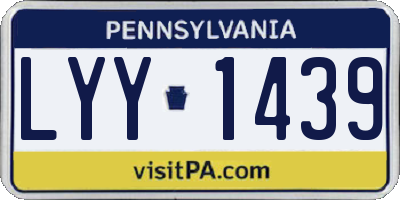 PA license plate LYY1439