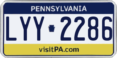 PA license plate LYY2286