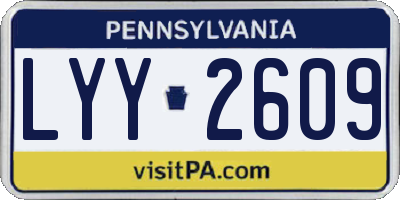 PA license plate LYY2609