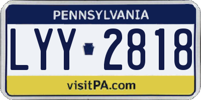 PA license plate LYY2818