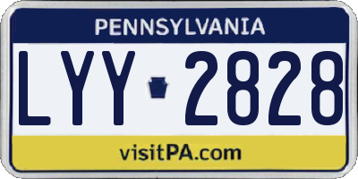 PA license plate LYY2828