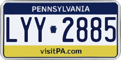PA license plate LYY2885