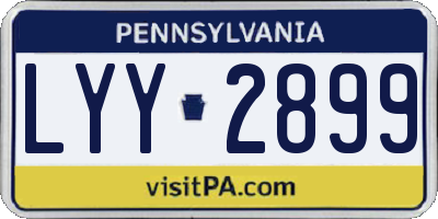 PA license plate LYY2899