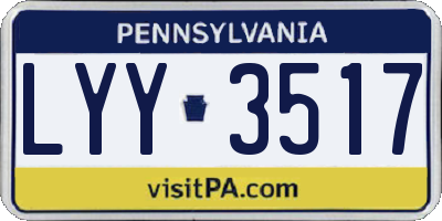 PA license plate LYY3517