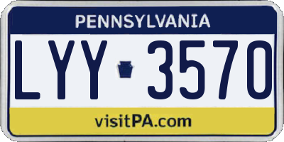 PA license plate LYY3570