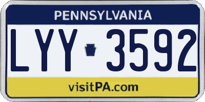 PA license plate LYY3592