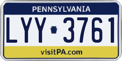 PA license plate LYY3761