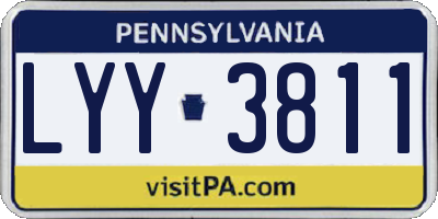 PA license plate LYY3811