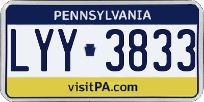 PA license plate LYY3833