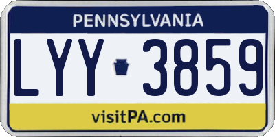 PA license plate LYY3859
