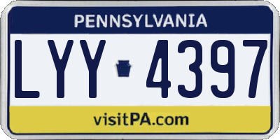 PA license plate LYY4397