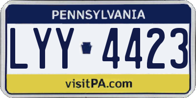 PA license plate LYY4423