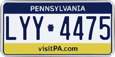 PA license plate LYY4475