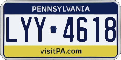 PA license plate LYY4618