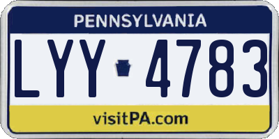 PA license plate LYY4783