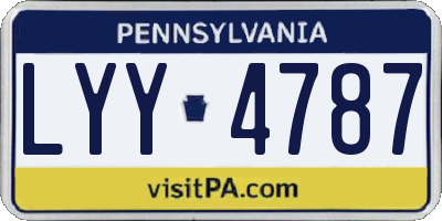 PA license plate LYY4787