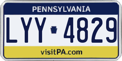 PA license plate LYY4829