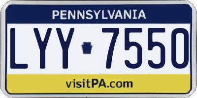 PA license plate LYY7550
