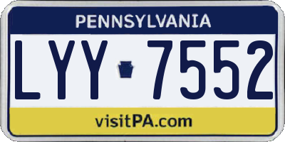 PA license plate LYY7552