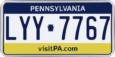 PA license plate LYY7767