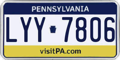 PA license plate LYY7806