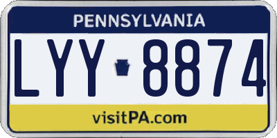 PA license plate LYY8874