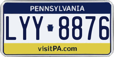 PA license plate LYY8876