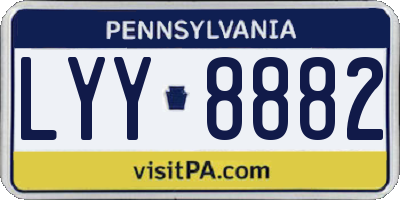 PA license plate LYY8882