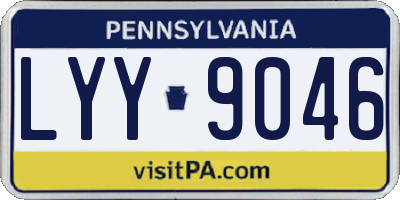 PA license plate LYY9046