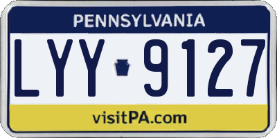 PA license plate LYY9127