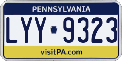 PA license plate LYY9323