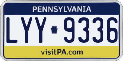 PA license plate LYY9336