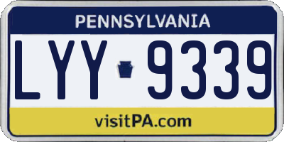PA license plate LYY9339