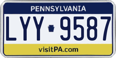 PA license plate LYY9587