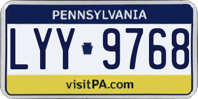 PA license plate LYY9768