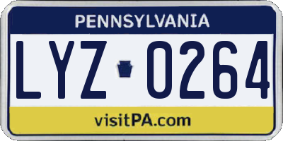 PA license plate LYZ0264