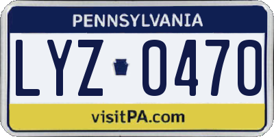 PA license plate LYZ0470