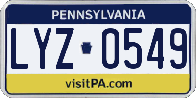 PA license plate LYZ0549