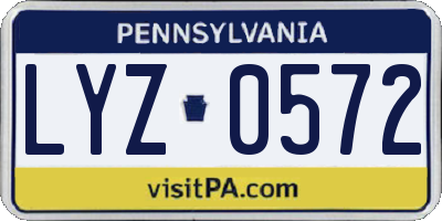 PA license plate LYZ0572
