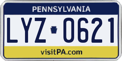 PA license plate LYZ0621