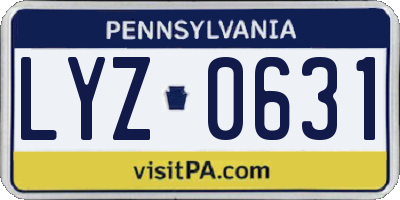 PA license plate LYZ0631