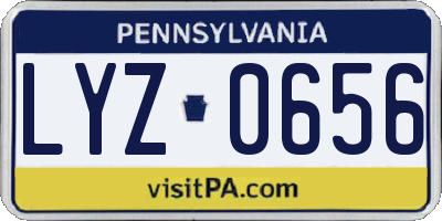 PA license plate LYZ0656