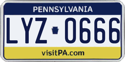PA license plate LYZ0666