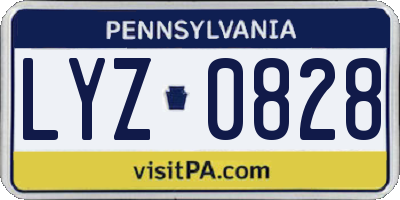PA license plate LYZ0828