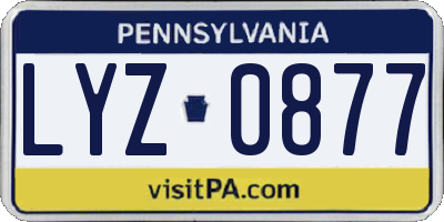 PA license plate LYZ0877
