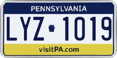 PA license plate LYZ1019